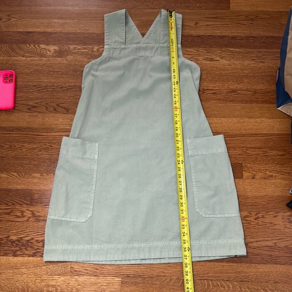 Everlane The Cross Back Apron Dress Eucalyptus Green Organic Cotton Medium - Picture 11 of 12